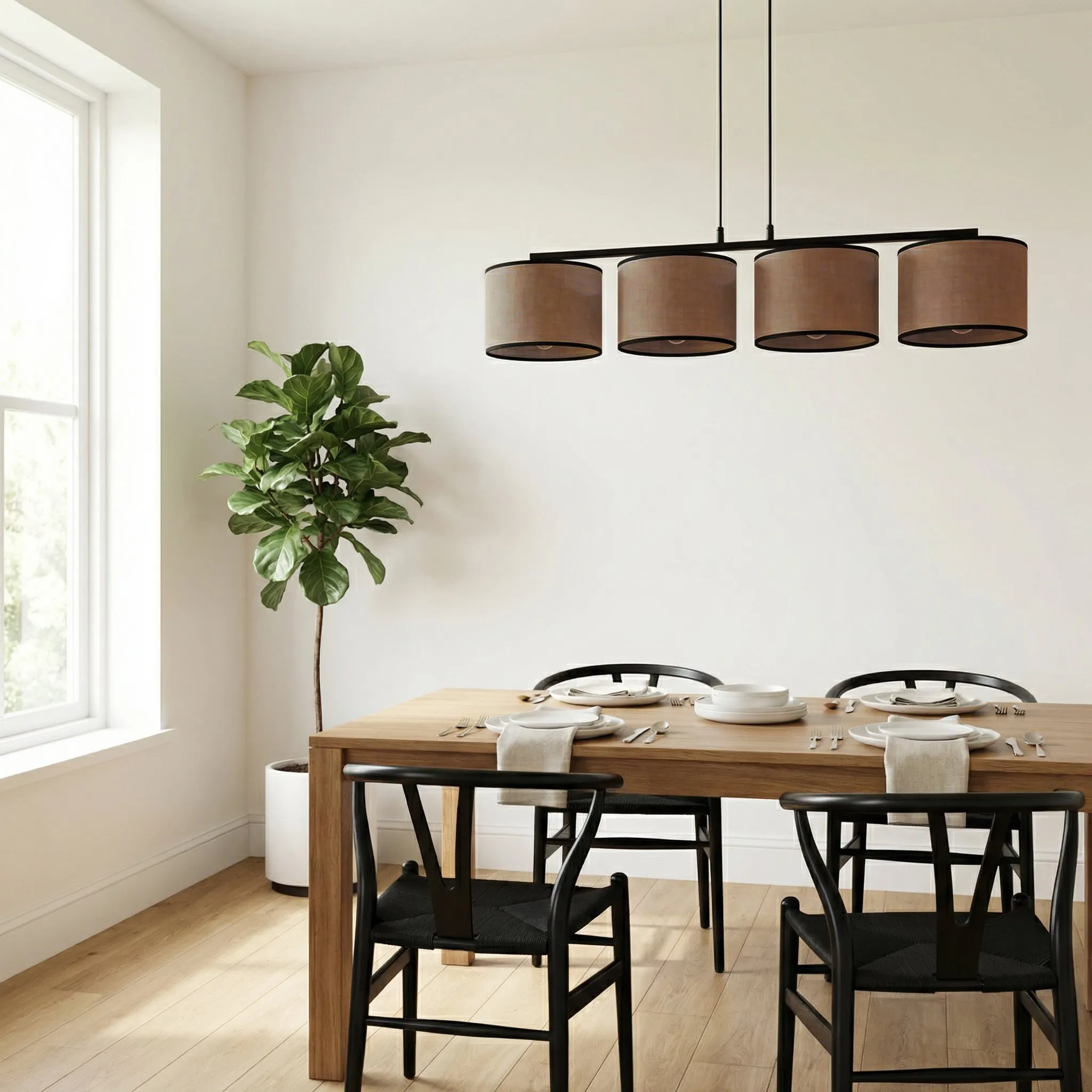 Lampa wisząca ECO 4 brązowy czarny - 1657/4