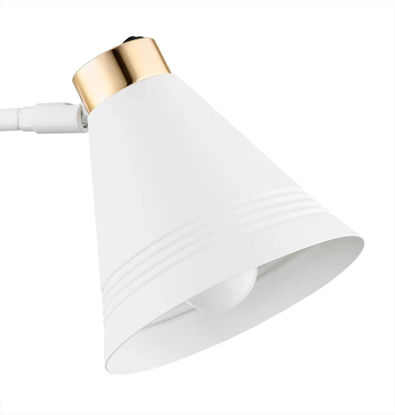 Kinkiet AVALONE metalowy biały mosiądz regulowany - 8006