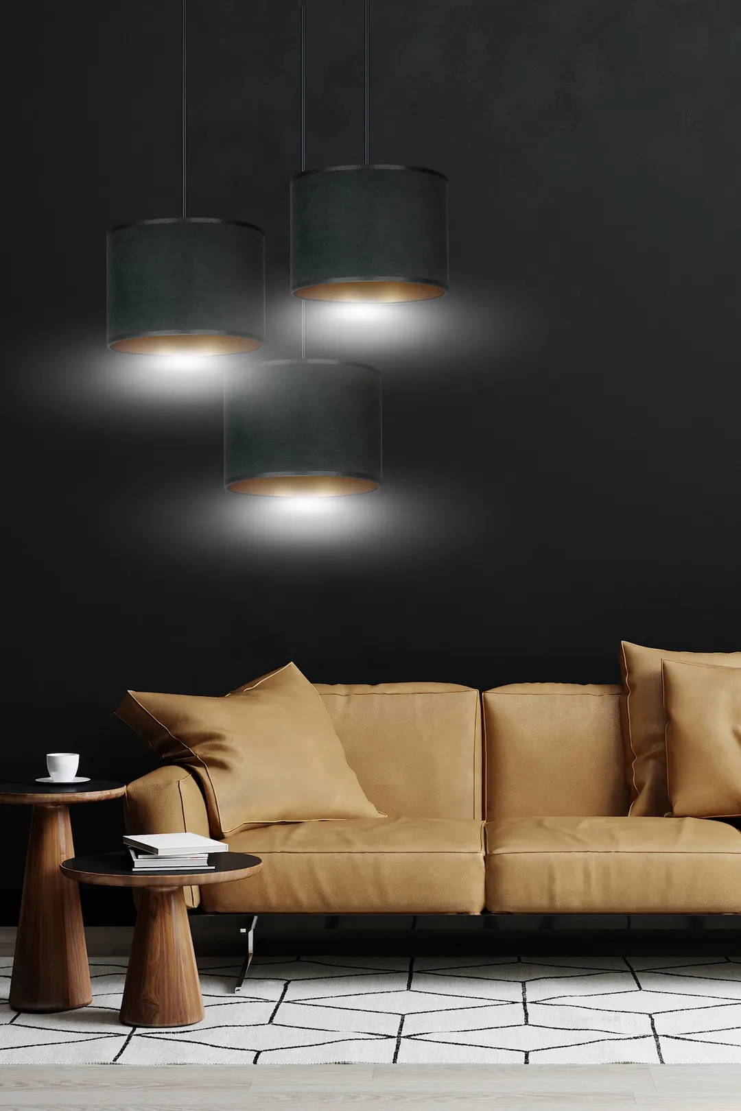 Lampa wisząca HILDE 3 PREM czarny — zdjęcie 6