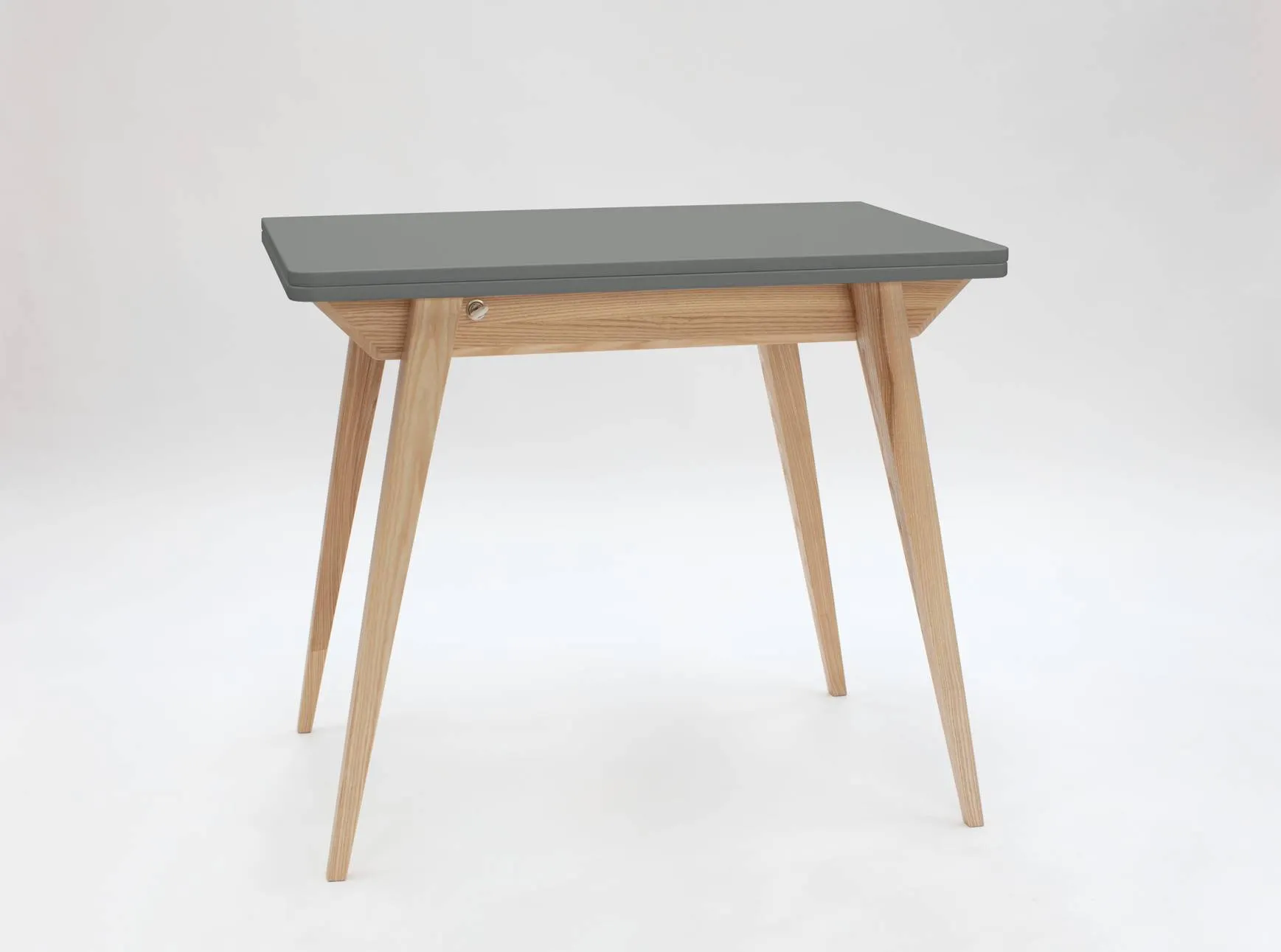 Stół rozkładany ENVELOPE 65x90-130cm ciemnoszary naturalny Meble, Tabela, Biurko, Stół do jadalni, Stolik kawowy