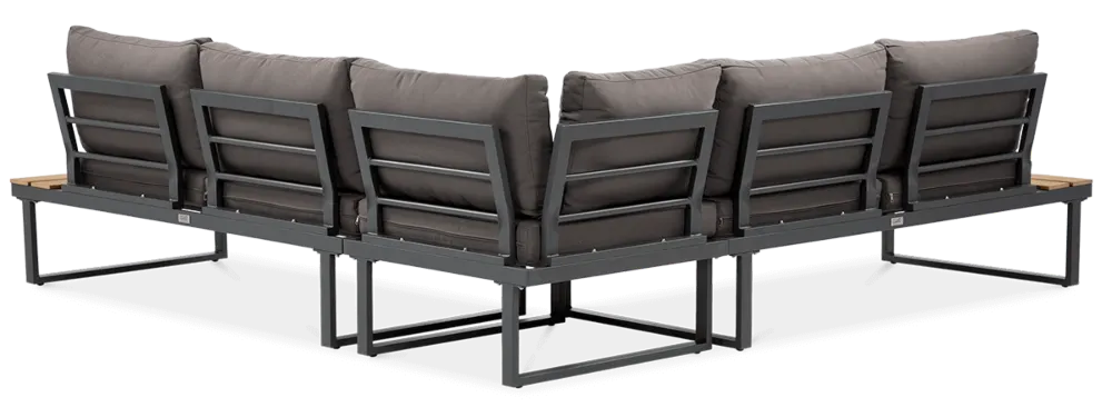 Narożnik ogrodowy modułowy EMERSON ze stolikiem ciemnoszary - FG003442