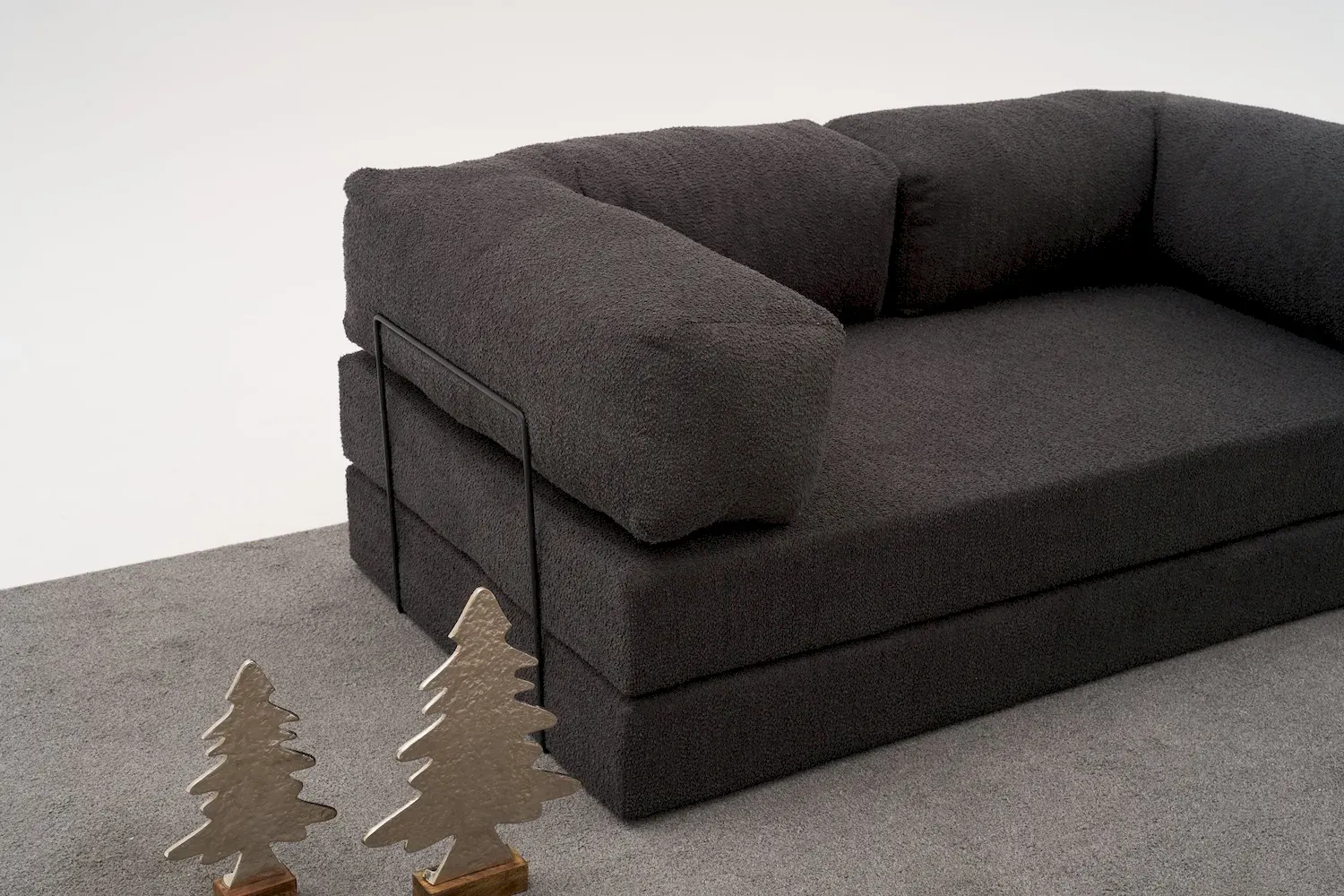 Sofa 3-osobowa rozkładana COMFORT-antracytowa — zdjęcie 8