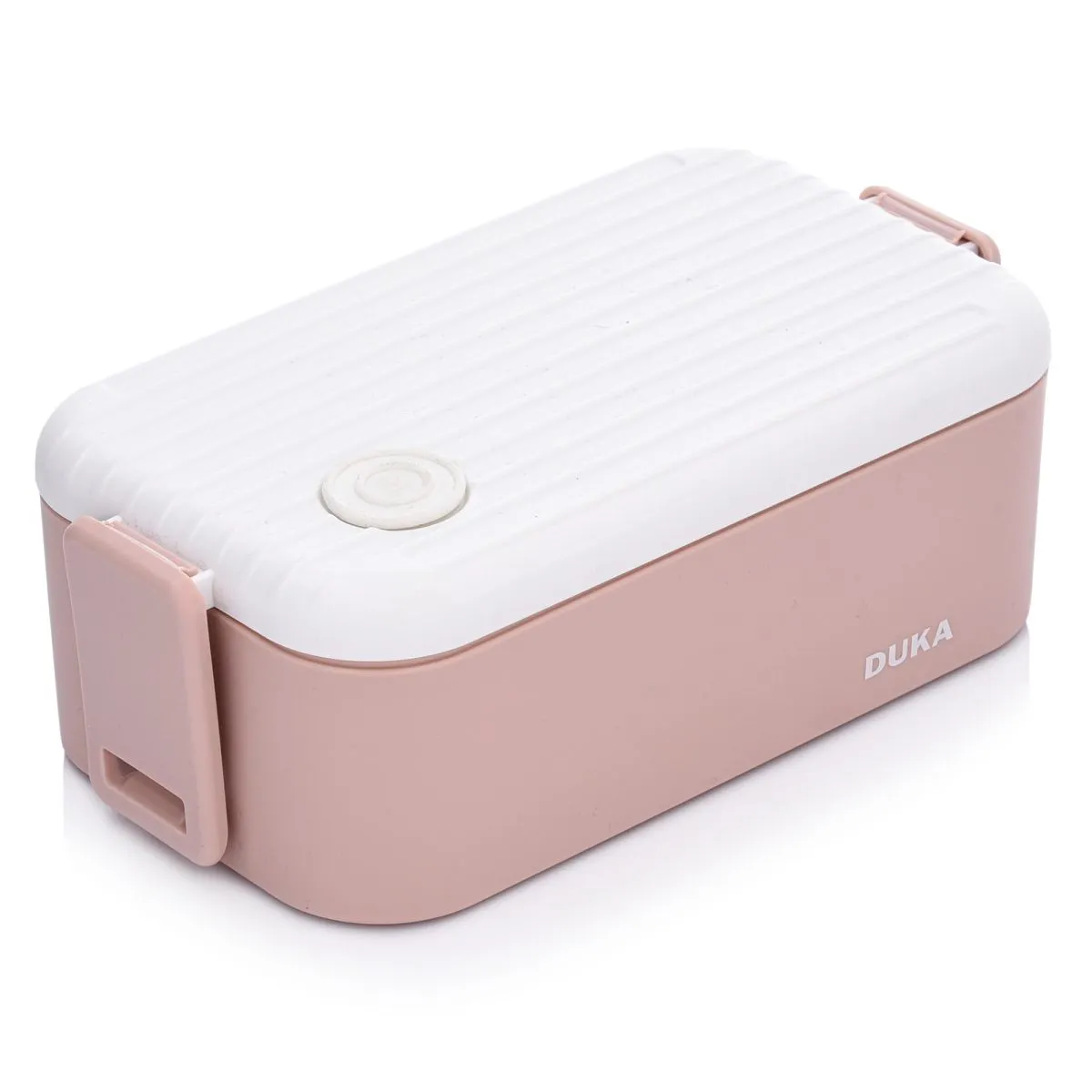Pojemnik na lunch DUKA MINI 21,7x11,4x7 cm PP różowy mini lunchbox, bento box, różowy korpus, pojemnik na jedzenie, zapięcie na klips