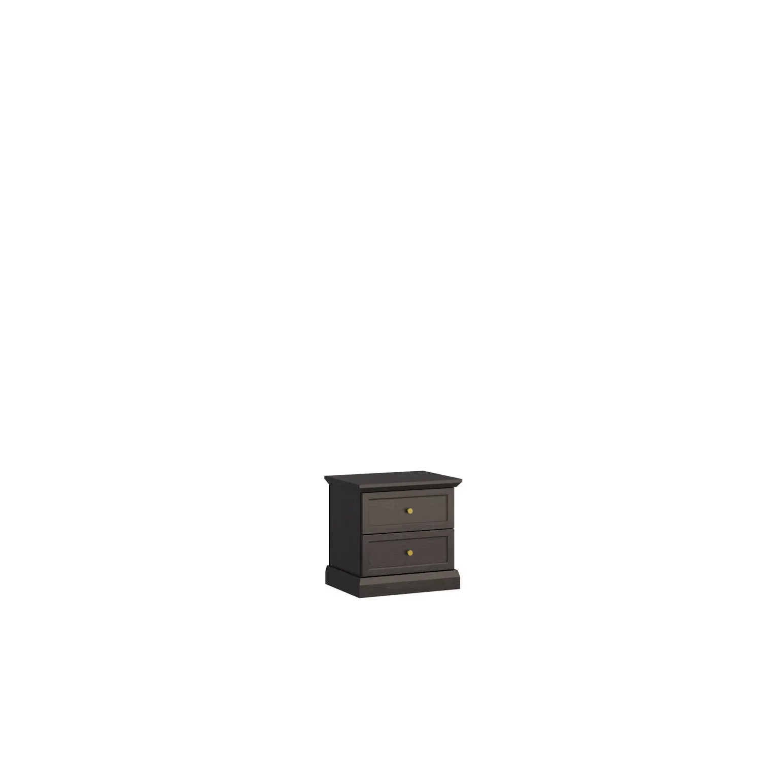 image szafka nocna, drewniana, dwudrzwiowa, kolor ciemny, mebel