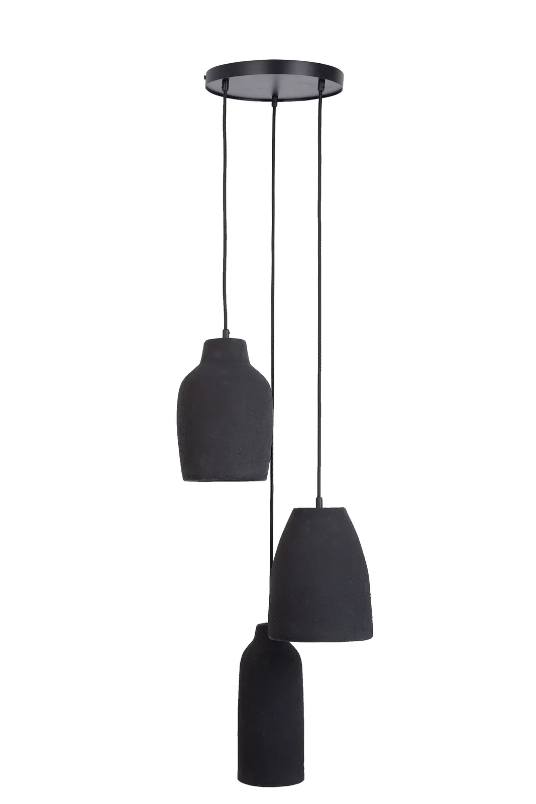 Lampa wisząca NORA 3 ceramiczny klosz czarna Lampa wisząca NORA 3 ceramiczny klosz czarna