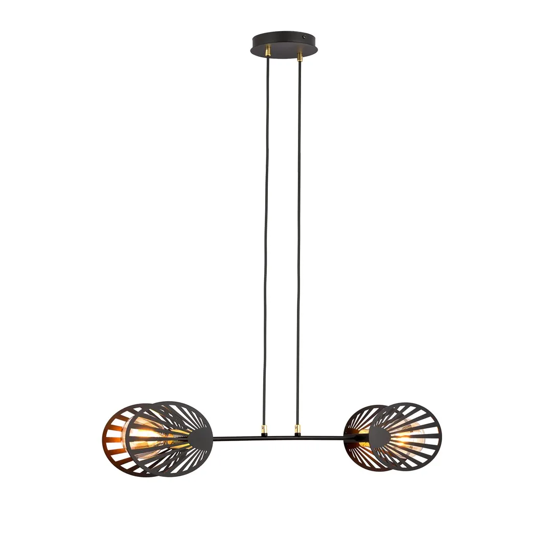 image lampa wisząca, kinkiet podwieszany, metalowa konstrukcja, czarna kolorystyka, kula lampy