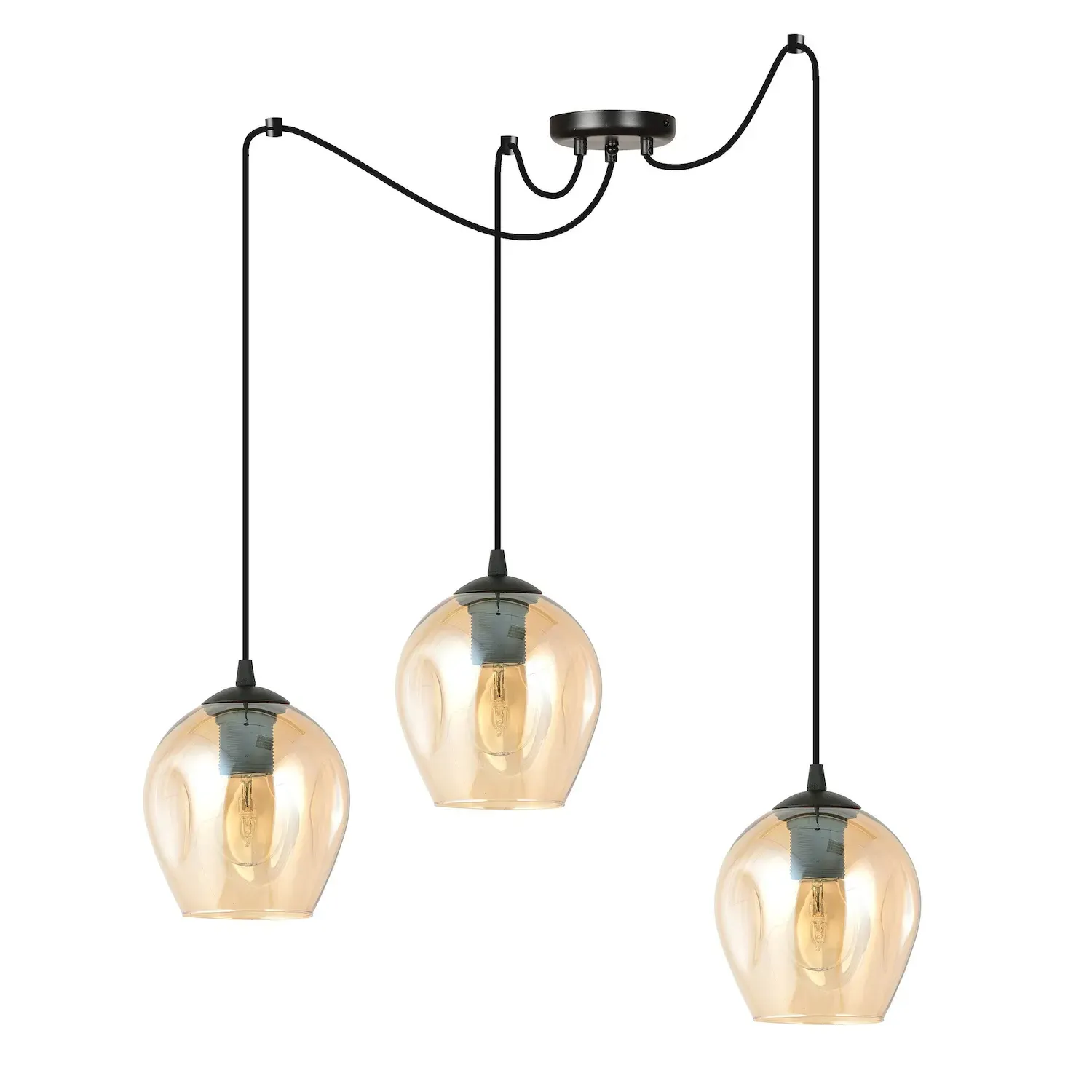 Lampa wisząca pająk LEVEL 3 czarny miodowy Lampa wisząca pająk LEVEL 3 czarny miodowy