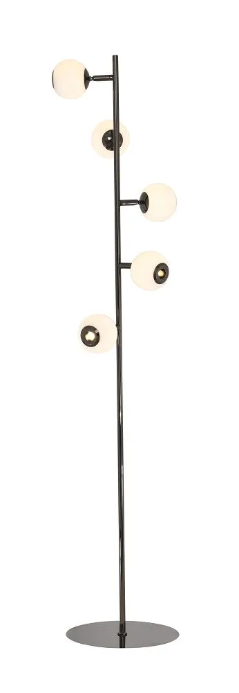 Lampa podłogowa LUBERON piątka LED czarny chrom — zdjęcie 3