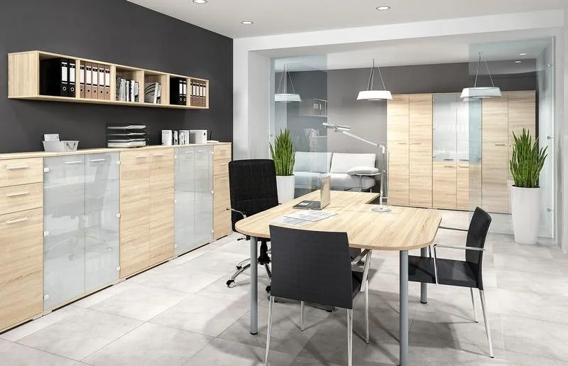 Biurko narożne OPTIMAL 14 Dąb sonoma jasna 100x138 - 1OPTI14-002