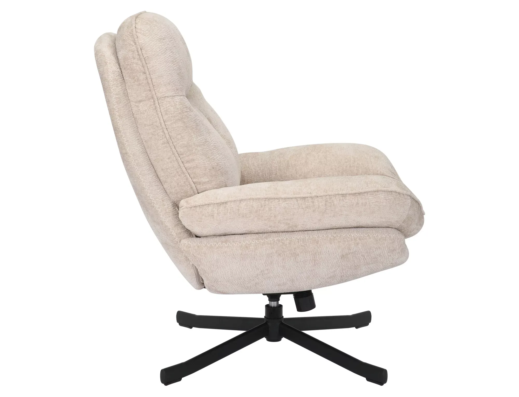 Fotel obrotowy wypoczynkowy HARPER beżowy z czarnymi nogami - HARPERBE