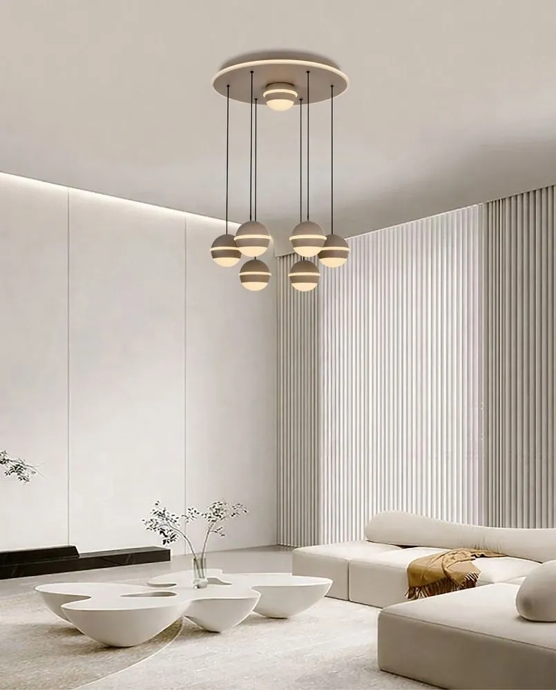 lampa wisząca, kule, minimalistyczny design, wnętrze, sufitowa lampa
