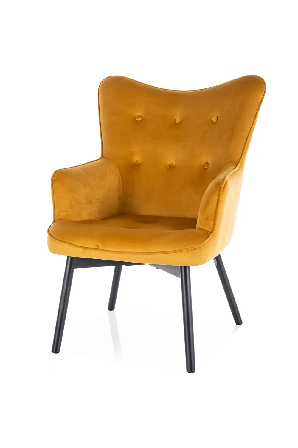 FOTEL CARMEN VELVET CZARNY MAT STELAŻ/ CURRY BLUVEL 68