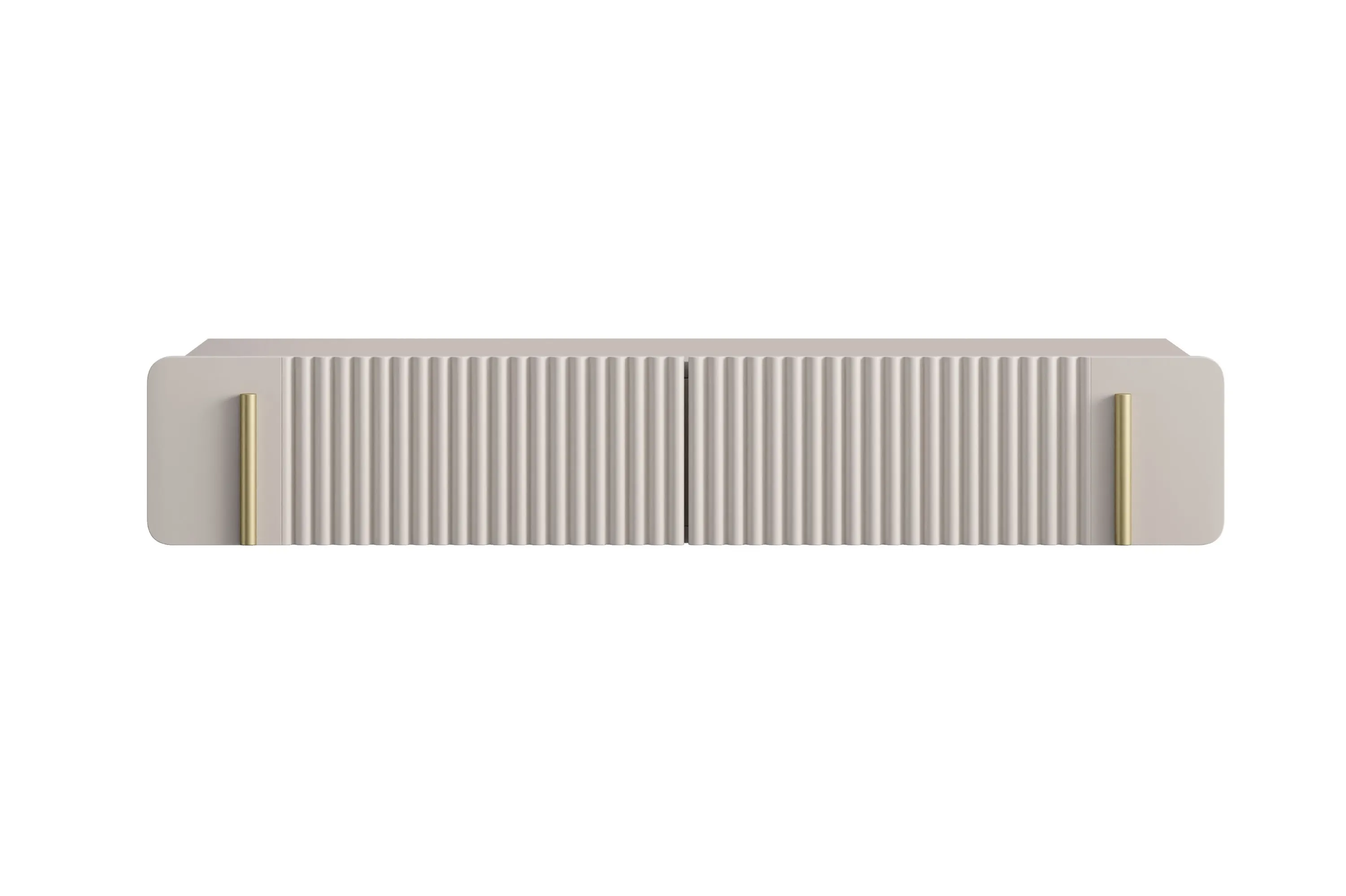 Toaletka wisząca z 2 szufladami MALMI ryflowany front 100cm - kaszmirowy - złoty - B_167010