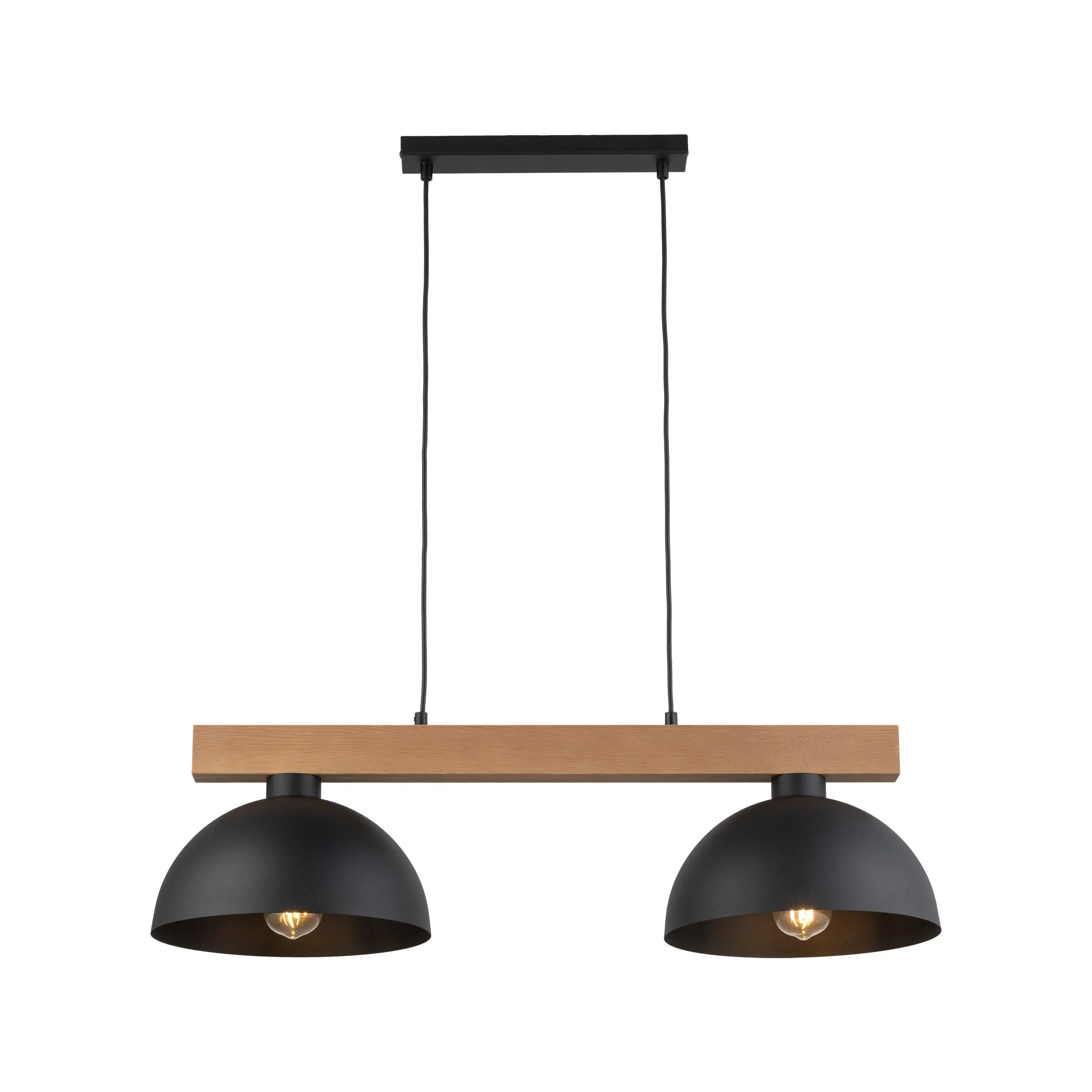 Lampa wisząca OSLO czarna z drewnianą listwą 120x83x33cm - TK_4711