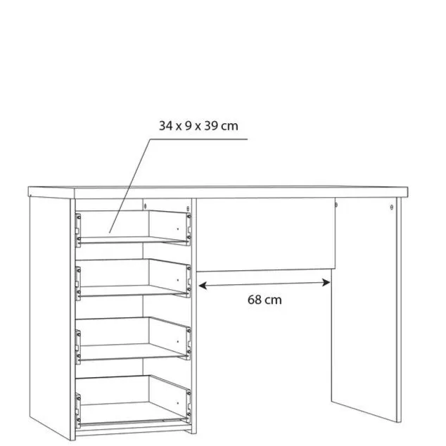 Biurko NET106 z 4 szufladami 110 cm - dąb artisan — zdjęcie 8