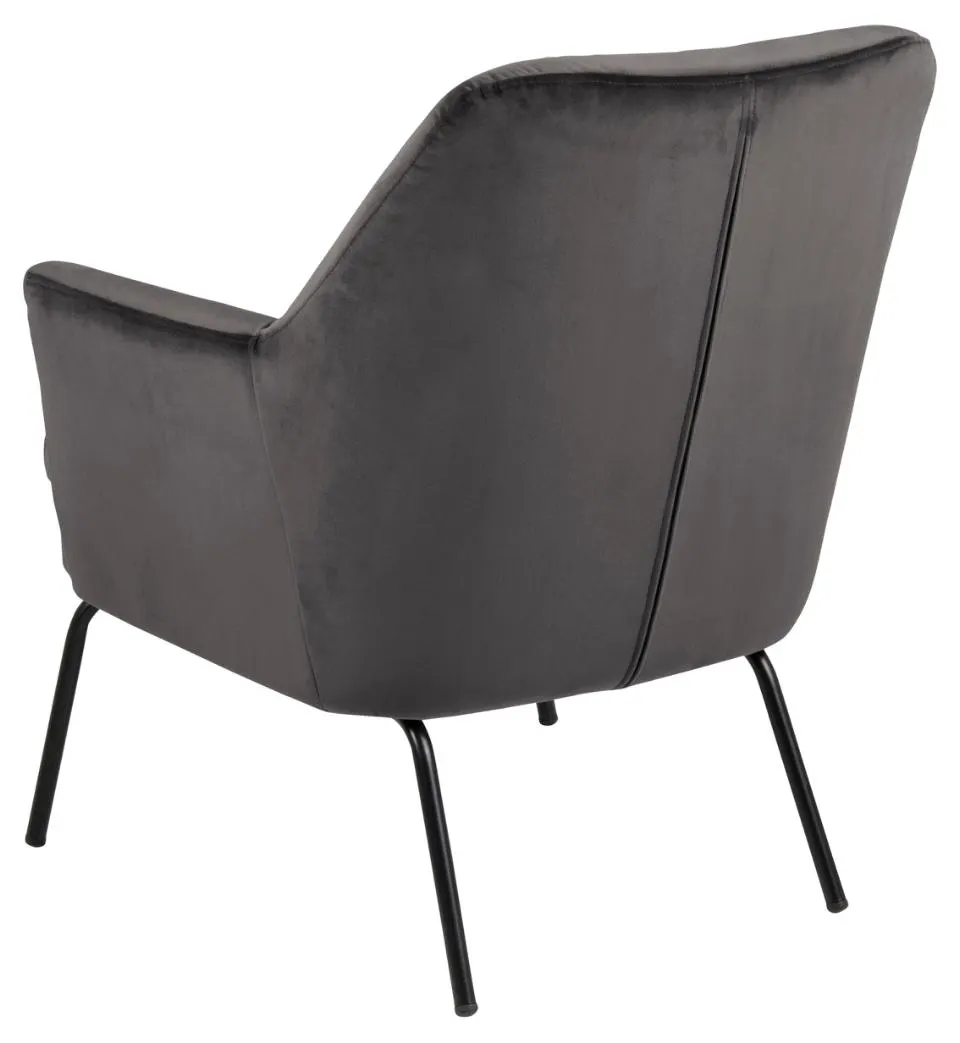 Fotel na metalowych nóżkach SOMIA Szary - 0000075731