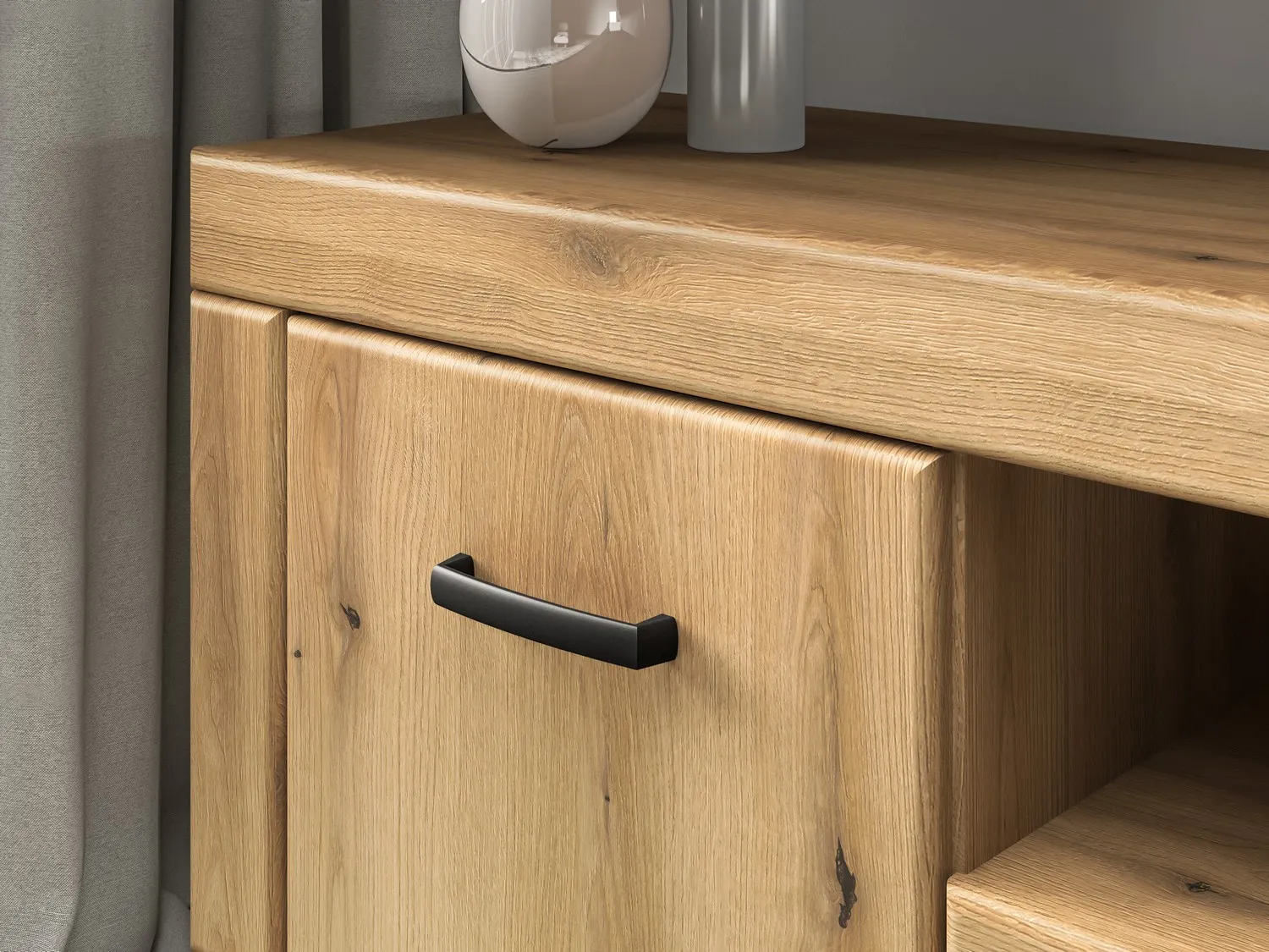 Szafka RTV 2-dzrzwiowa z szufladą DORA 160 cm dąb evoke - 1DORA06-001