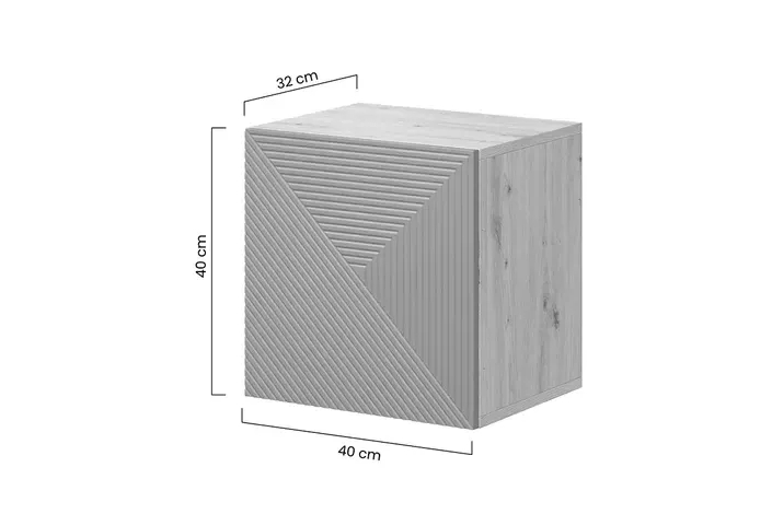 Szafka wisząca ASHA 40 1D - szara - dąb artisan - ryflowany front — zdjęcie 10