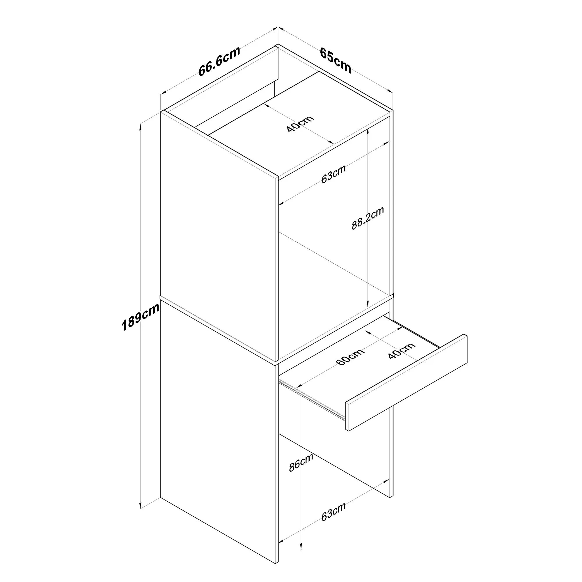 Zabudowa na pralkę i suszarkę KD113 biała - ASI_893RAN4989