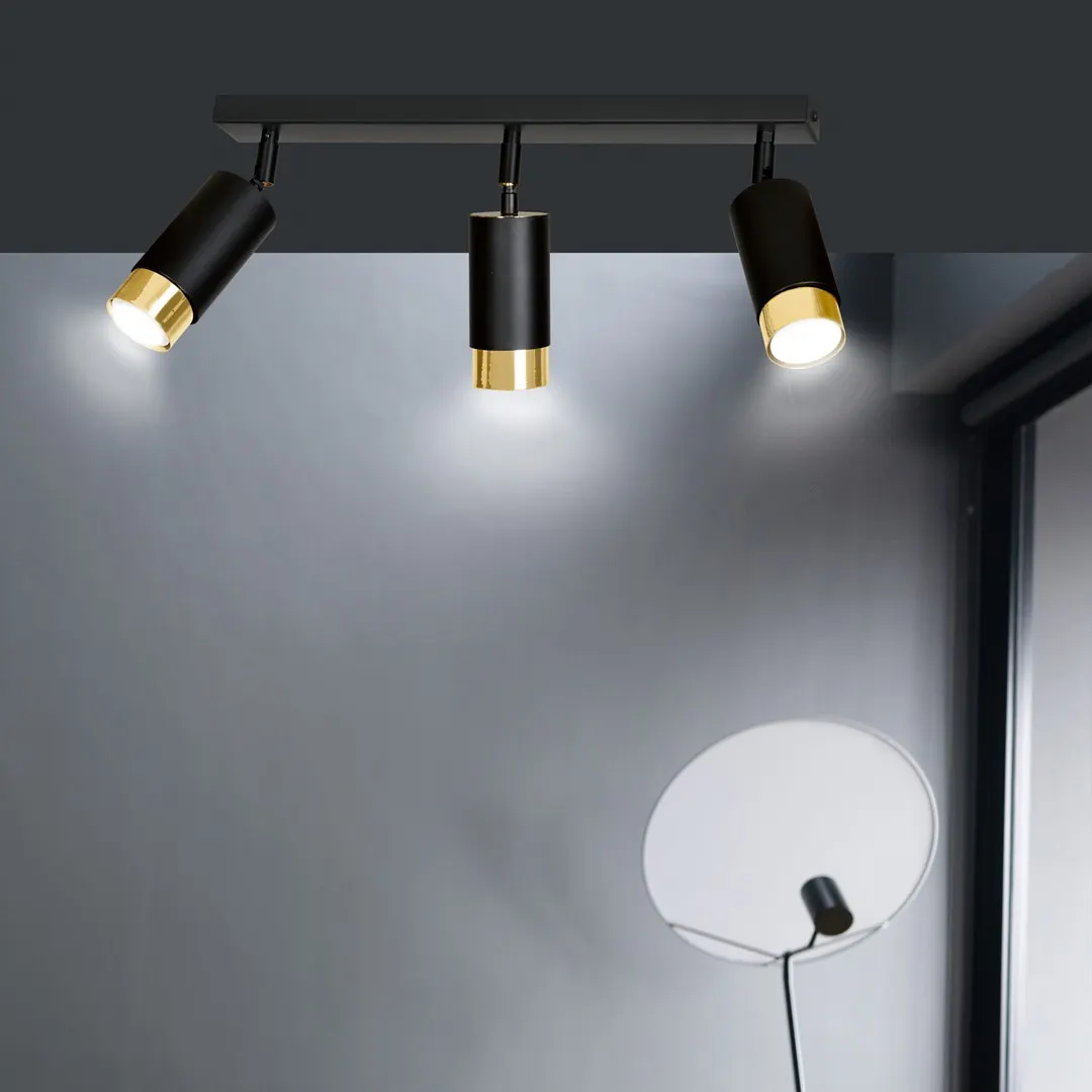 Lampa sufitowa HIRO 3 czarny złoty — zdjęcie 5