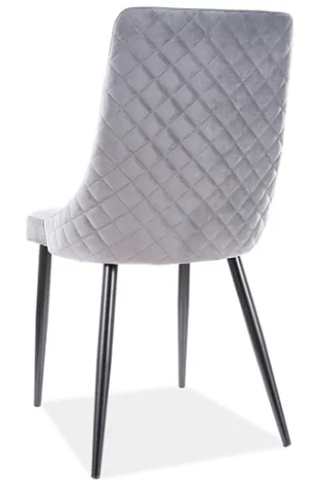 Krzesło PIANO B VELVET Bluvel 14 szary stelaż czarny - PIANOBVCSZ