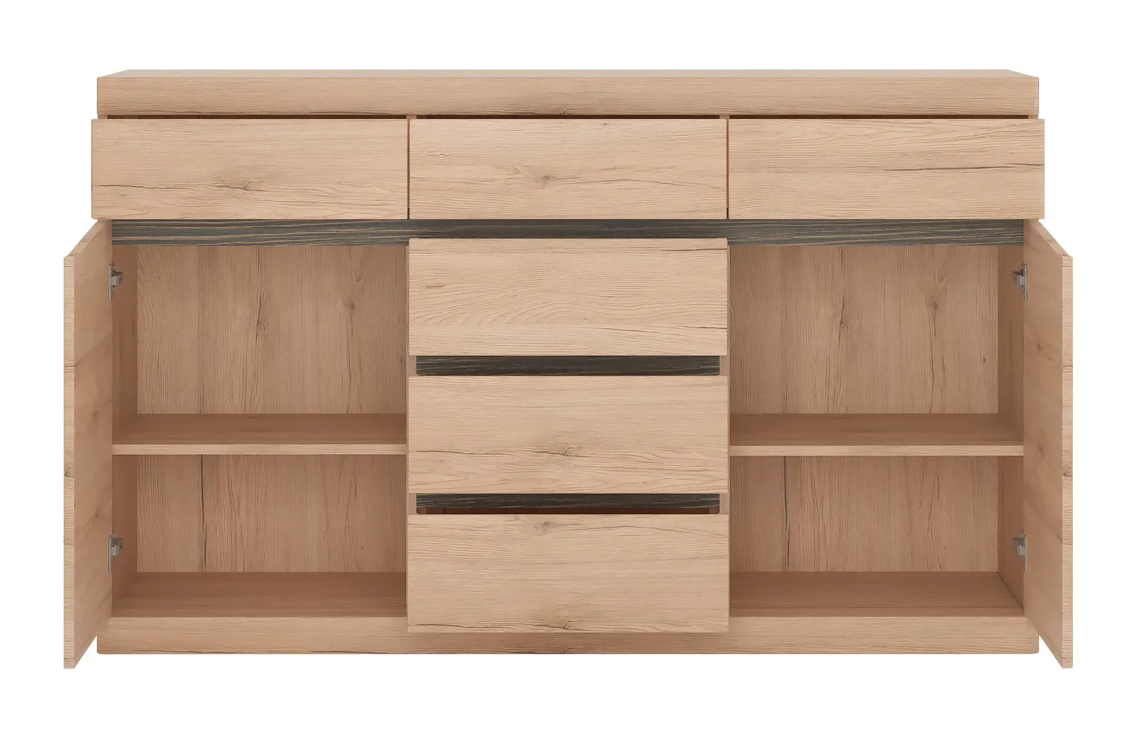 KOMODA 2-drzwiowa z 6 szufladami SUMMER TYP 41 Dąb Sanremo jasny, Arusha - 6003005000359