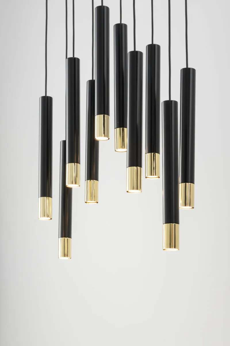 Lampa wisząca SOPEL GRAND 10 czarno-złota - SI_33399