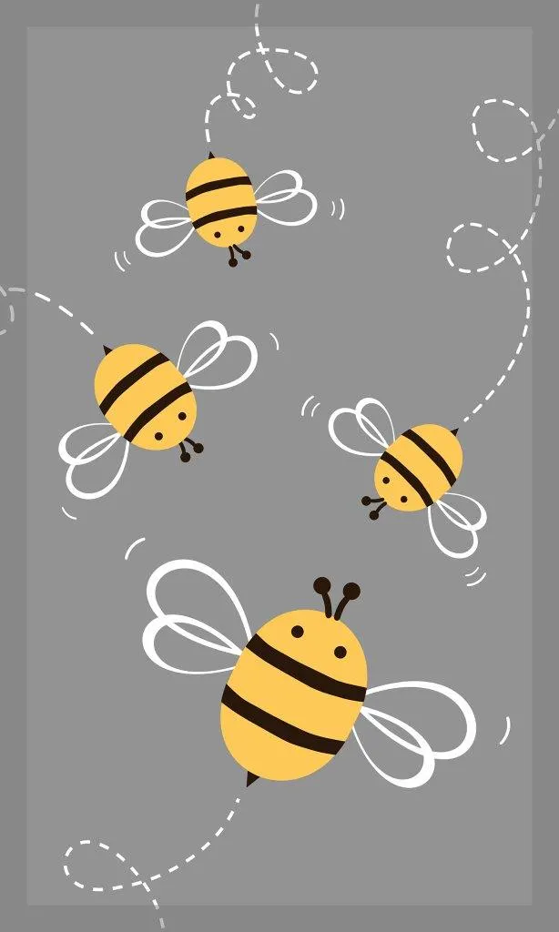 Ręcznik dla dziecka KIDS 001 30x50 druk szary żółty Zwierzę, Pszczoła, owad, Bezkręgowca, Osa