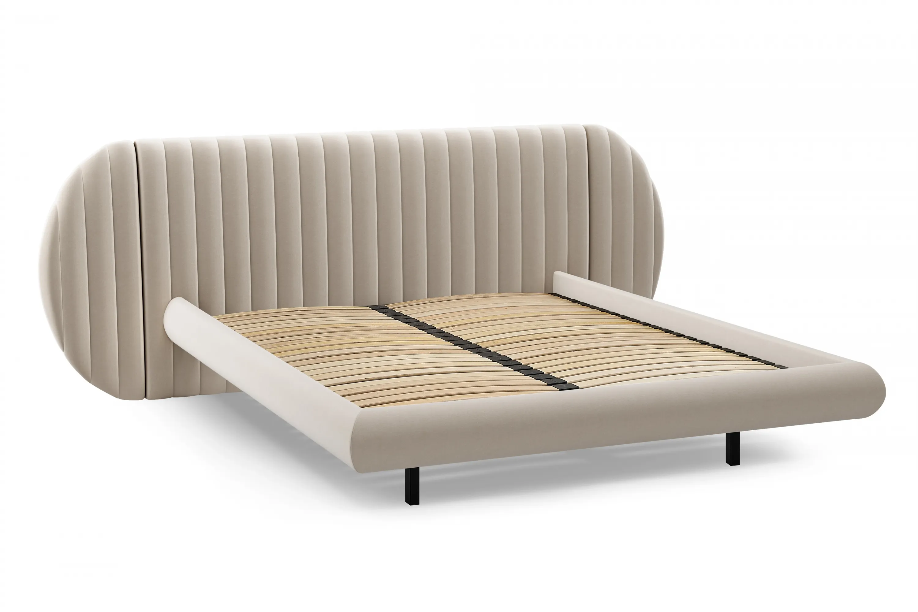 Łóżko Galin lewitujące / 180x200 / Velluto 2 - kremowy Łóżko Galin lewitujące / 180x200 / Velluto 2 - kremowy