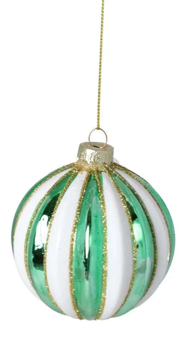 Bombka szklana 12 sztuk ZIELONO-BIAŁA DISPLAY 4039 Bombka szklana 12 sztuk ZIELONO-BIAŁA DISPLAY 4039