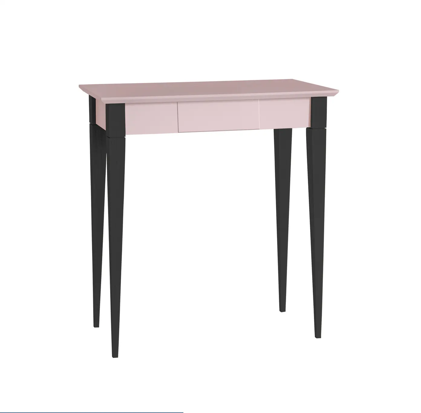 Biurko z szufladą MIMO 65x40 różowy blat/czarne drewniane nogi