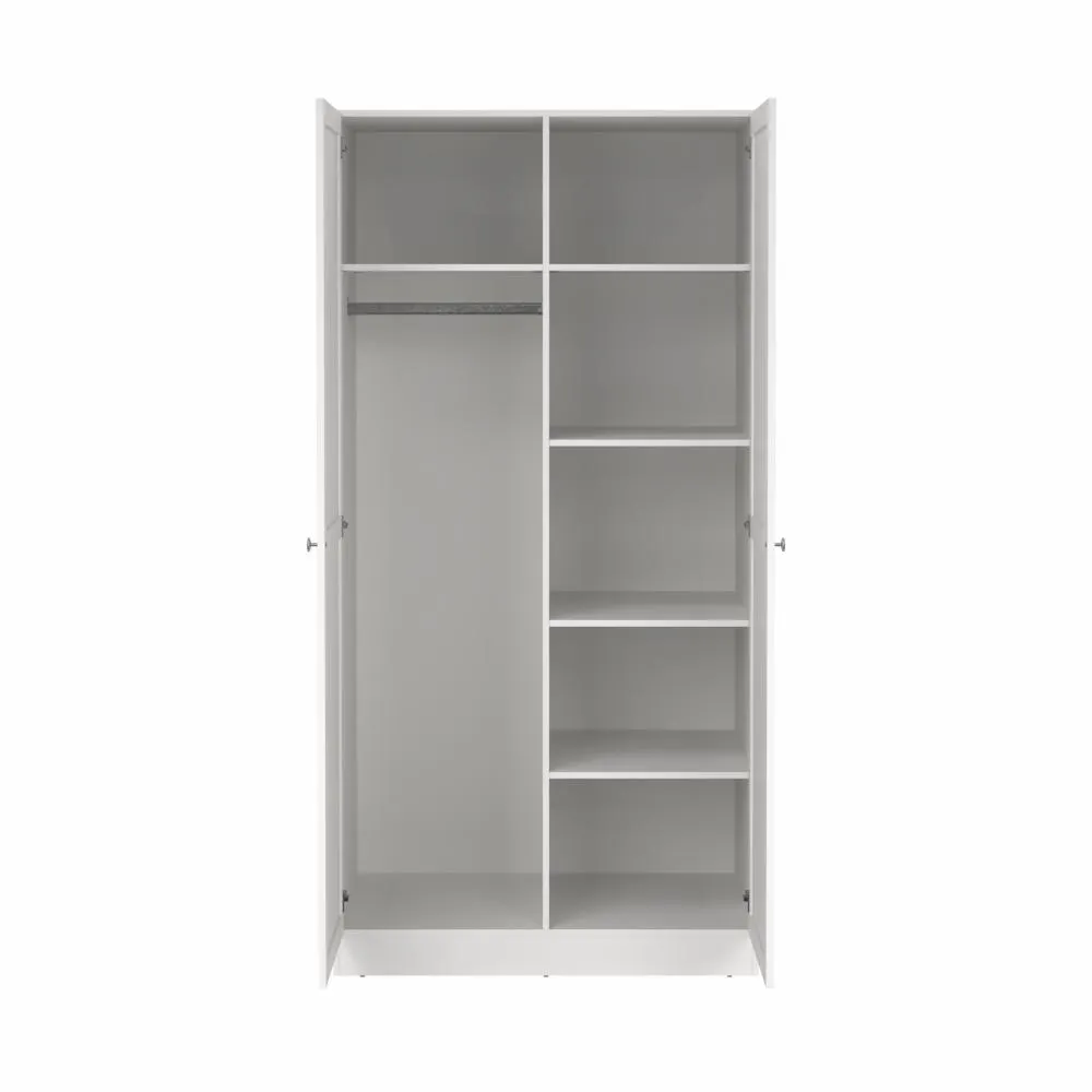 Szafa 2-drzwiowa BILLUND 99 cm biała - TV_680544949