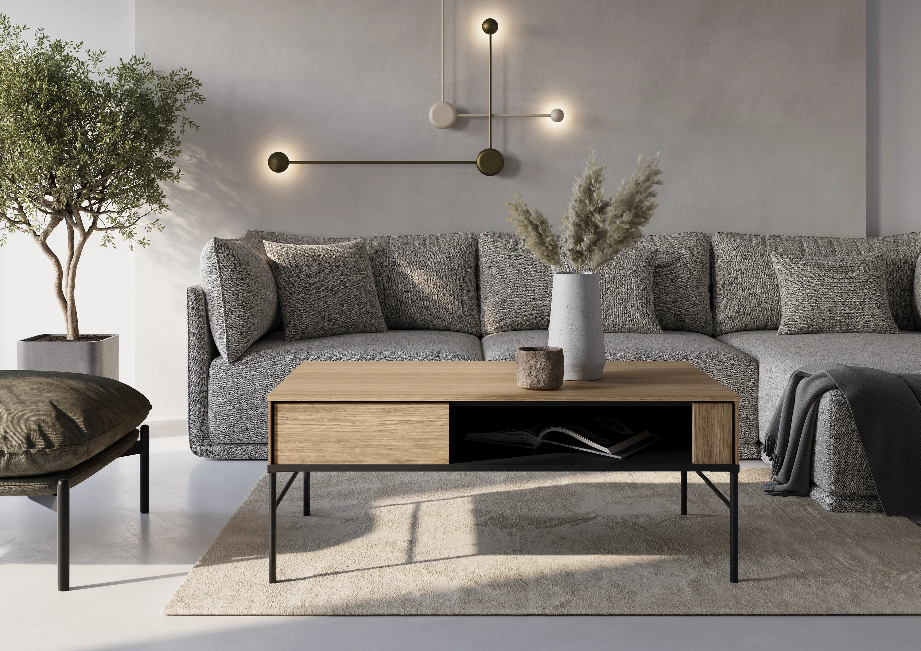 Stolik kawowy 110x60 VISSO VI-09 dąb linearny - VI9DL