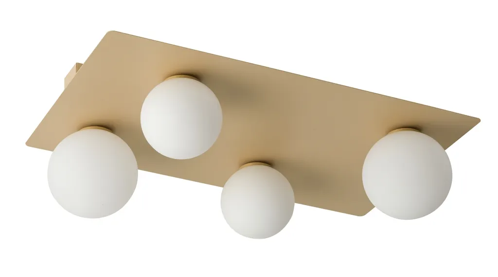 Lampa sufitowa/plafon ARGON prostokąt biało-złoty