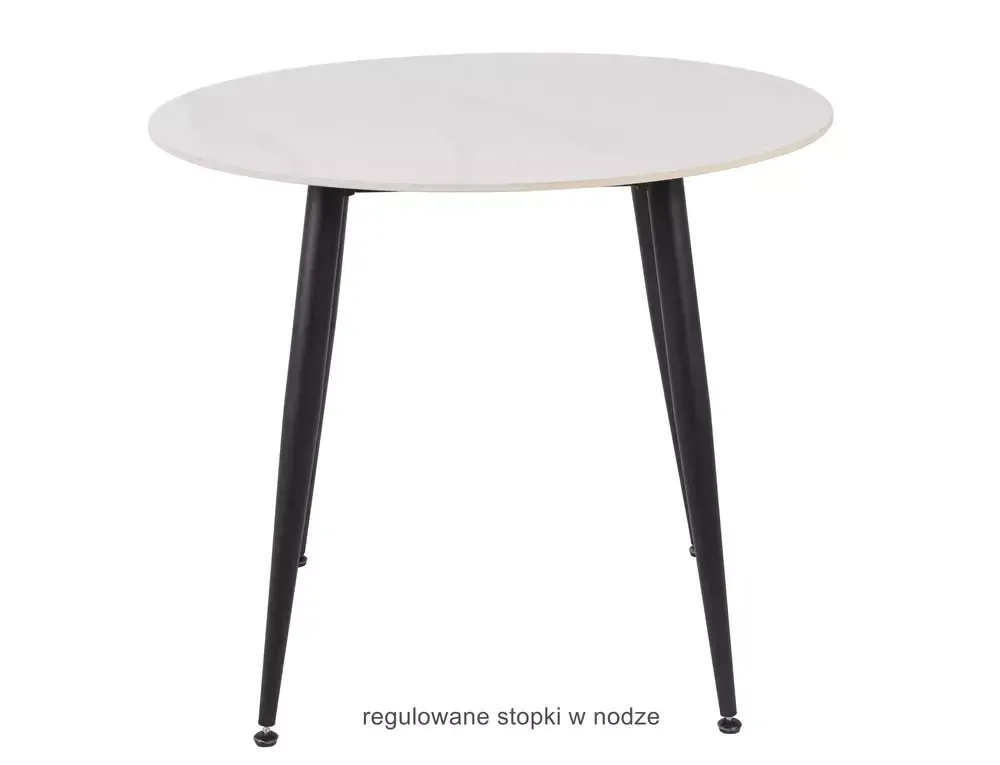 Stół jadalniany okrągły RION 90 cm biało-czarny - RIONBCFI90