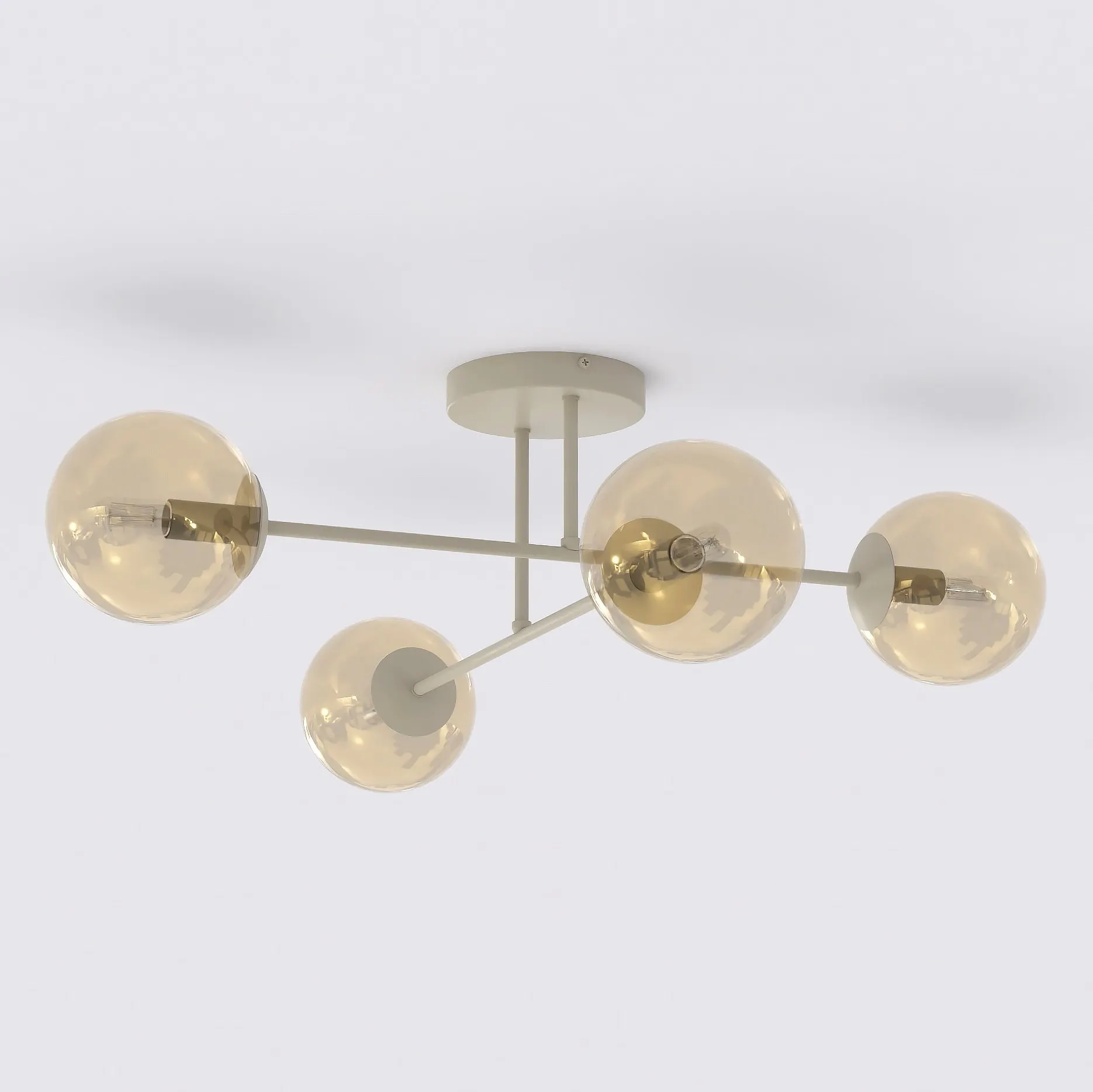 Lampa sufitowa ROMA 6 beżowy bursztynowy