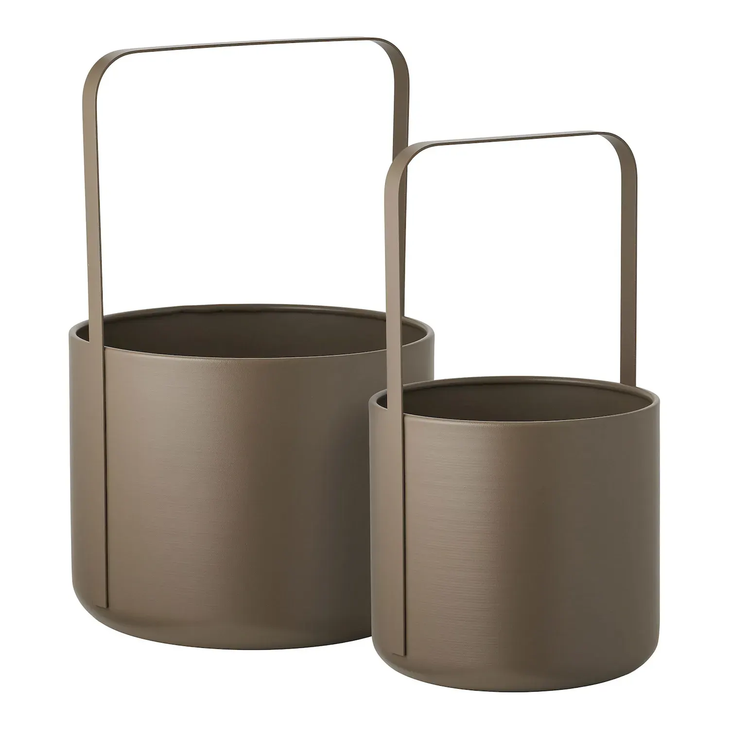 Doniczki stalowe FLOWERPOT Zestaw 2 sztuk brązowa