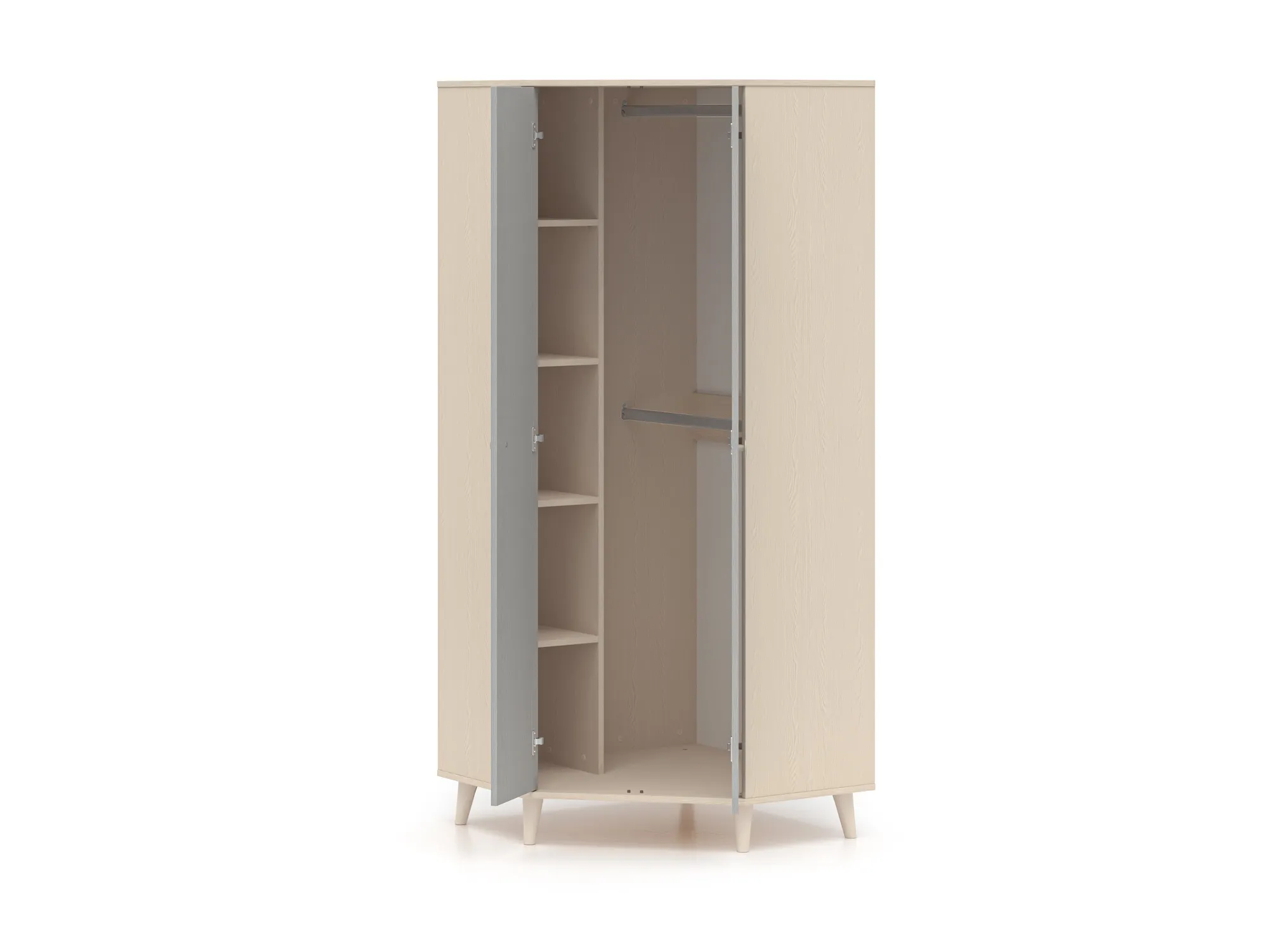 Szafa narożna 2-drzwiowa MEVEL 01 Piasek pustyni, szary pallad - 1MEVE01-002