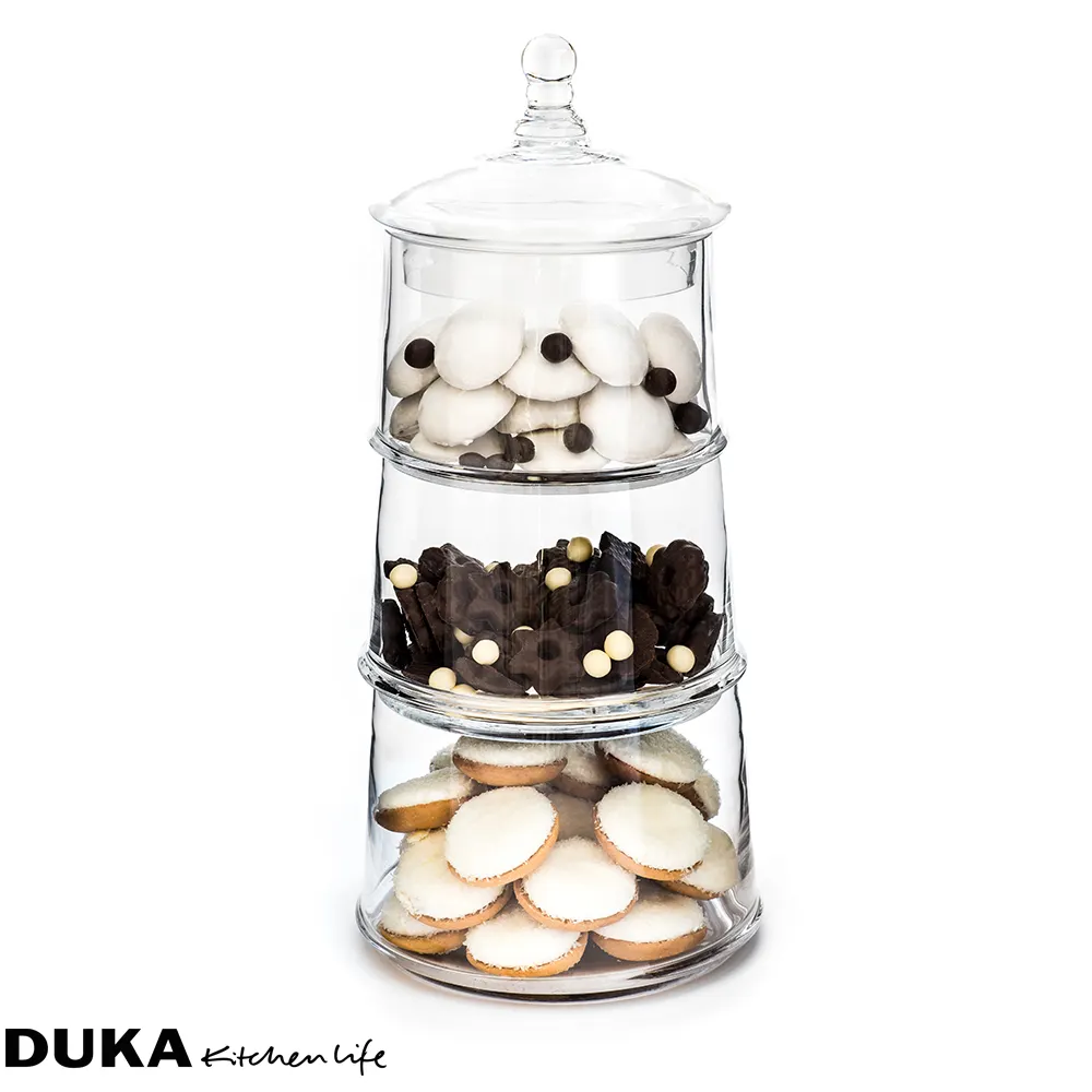 Słoik na ciastka DUKA CANDY 3-poziomowy 40 cm transparentny szkło — zdjęcie 12