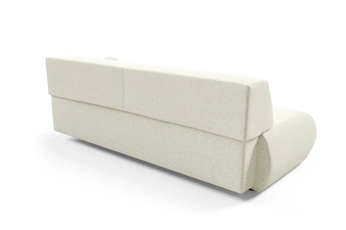 Sofa rozkładana z pojemnikiem PUENTE 214 cm kremowa