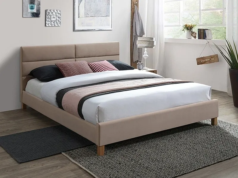 Łóżko SIERRA VELVET 160x200 Beżowe BLUVEL 28 Signal Łóżko SIERRA VELVET 160x200 Beżowe BLUVEL 28 Signal