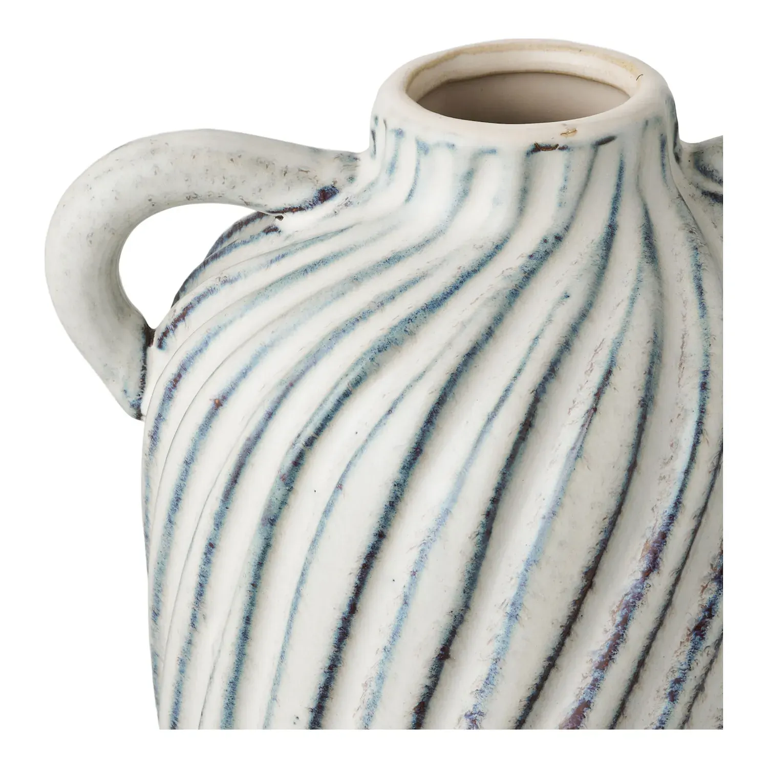 Wazon ceramiczny VASE 15,5x14x22 cm biały niebieski - 4441801