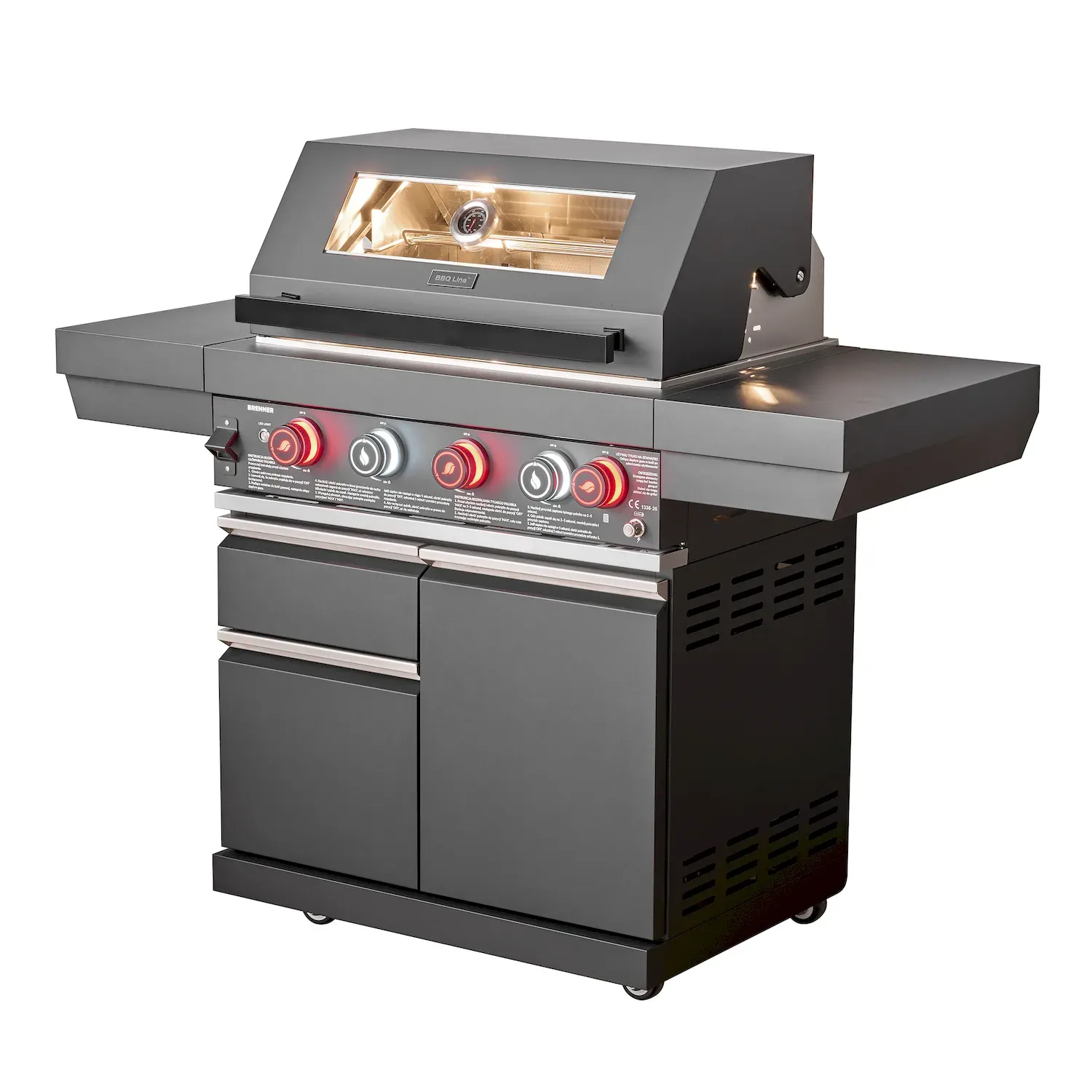 GRILL gazowy 4T1B z podgrzewaczem IR BBQ LINE