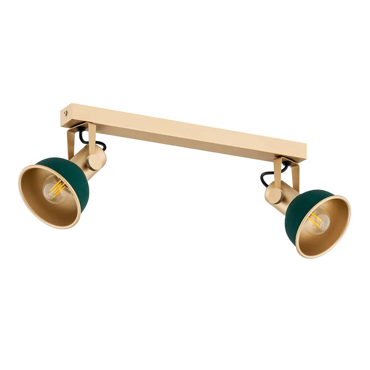 Plafon LENORA metalowy zielony złoty matowy 54 cm - 7143