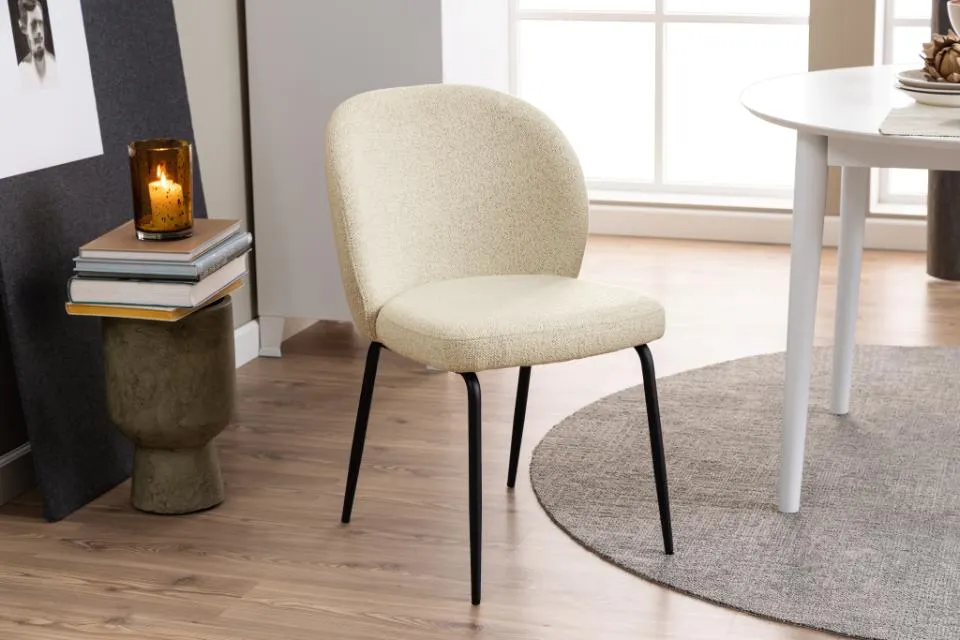 Krzesło Lorella Kremowy- zam. błyskawiczny, Czarny ( zestaw 2 sztuk ) - 0000098232