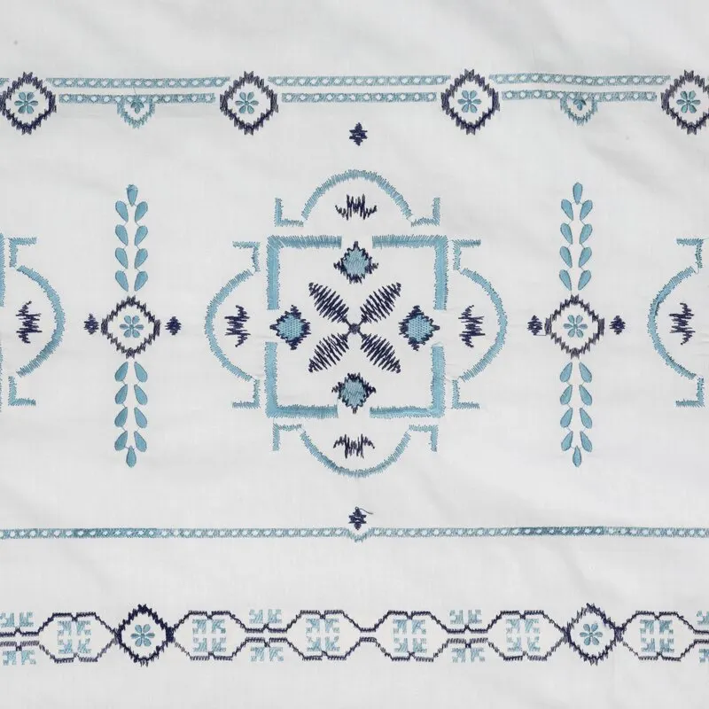 KOMPLET POŚCIELI SATYNOWEJ HAFT 160 X 200 CM BIAŁY WZÓR