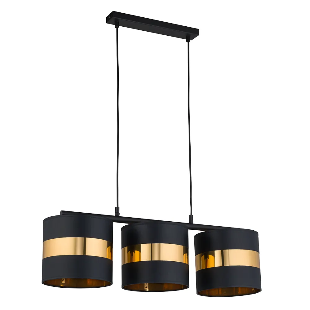 Lampa wisząca PARIS czarna ze złotym wykończeniem 80x70x20cm