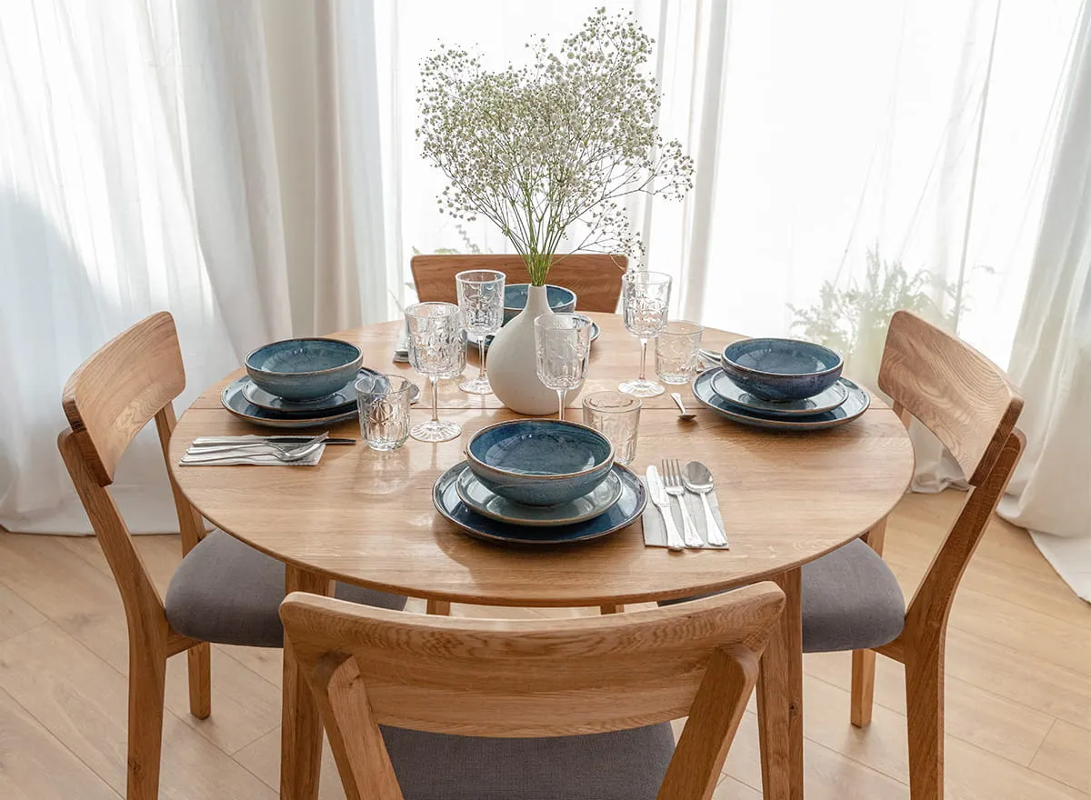 Krzesło drewniane LEON grafitowe siedzisko dąb olejowany - KULKLM85