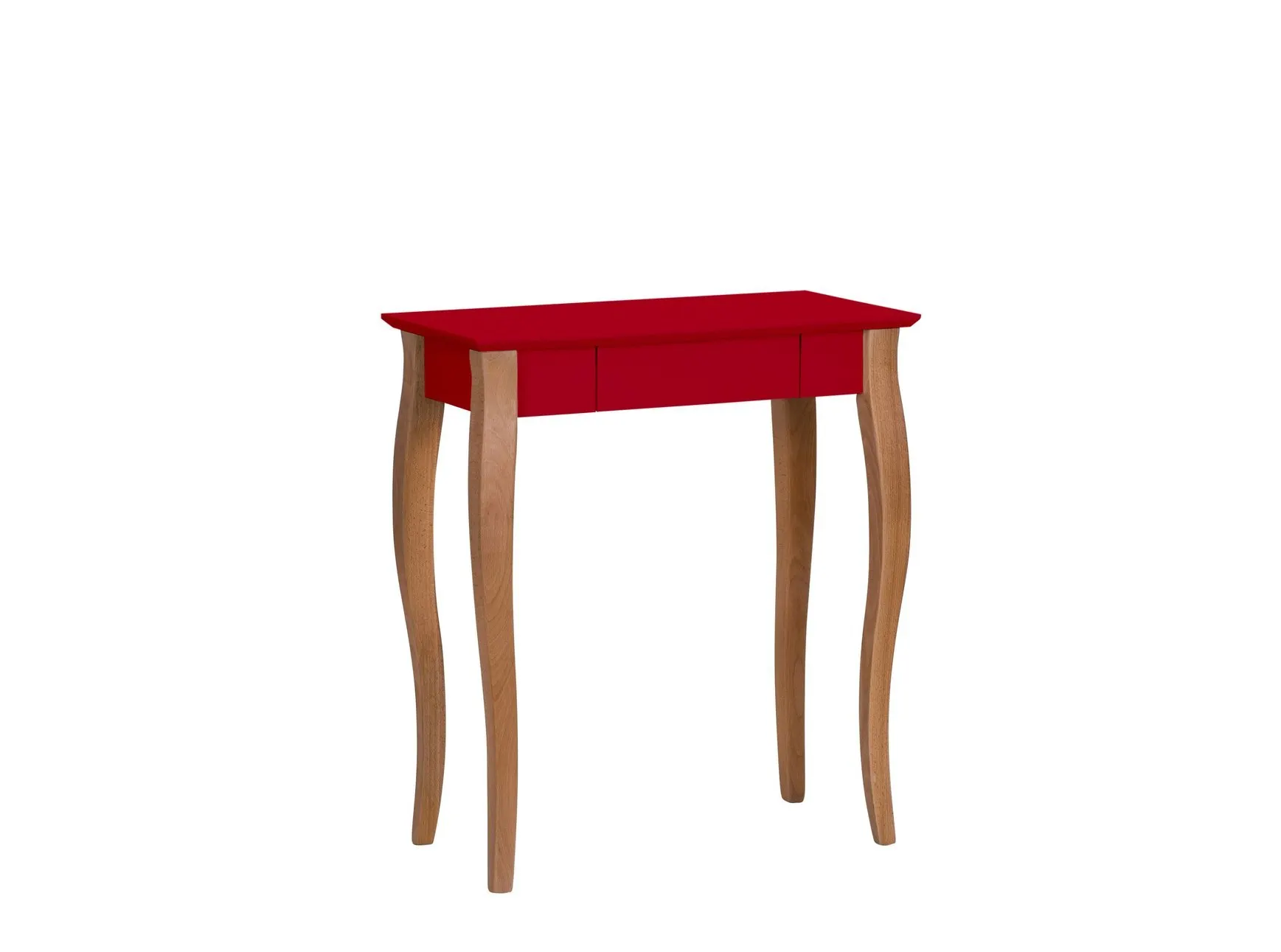 Biurko z szufladą LILLO 65x40 czerwony blat/drewniane nogi
