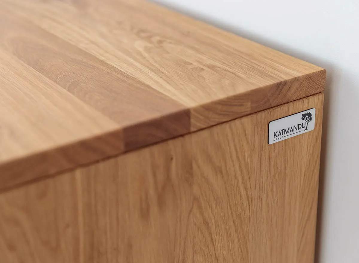 Komoda z 3 szufladami i półką lity dąb olejowany Simona - PRHSIM02